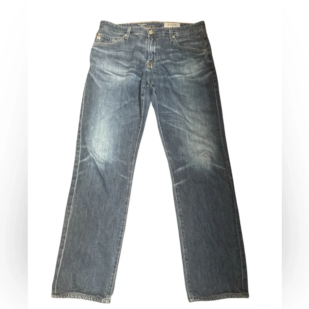Ag Adriano Goldschmied Men's Straight Jeans - Dark Blue - Picture 7 of 14